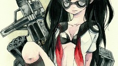 Weapons Guns Anime school uniforms sailor uniforms