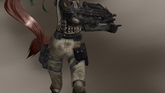 Weapons Guns Anime shadows brunettes goggles uniforms call of 