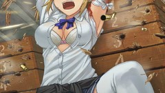 Weapons Guns Anime shooting ammunition shells schoolgirls bows 