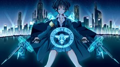 Weapons Guns Anime skirts anime girls blue eyes uniforms short 