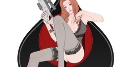 Weapons Guns Anime sniper ace brown eyes brunettes Simple 