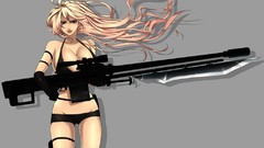 Weapons Guns Anime sniper Simple Background