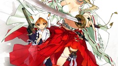 Weapons Guns Anime Swords animal ears miko cleavage Japanese 