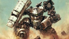 Weapons Guns Anime tanks canon battles mecha detailed deserts