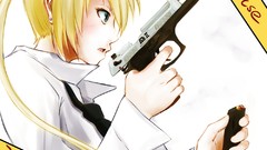 Weapons Guns Anime tie ammunition blondes green eyes magazines 
