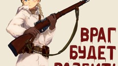 Weapons Guns Anime USSR white background funny blondes blue 