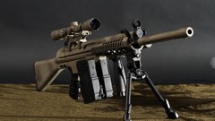 Weapons Guns Bipod Heckler and Koch sniper rifles suppressor 
