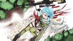 Weapons Guns blood anime girls Rifles sniper rifles