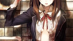 Weapons Guns blood Anime tears suicide Revolver bathroom anime 