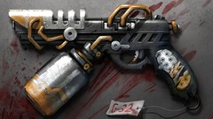Weapons Guns blood paintings District 9 drawings illustrations 