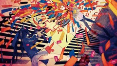 Weapons Guns brunettes school uniforms short hair k - on black 