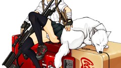 Weapons Guns Dogs Anime sniper gloves coca-cola skirts anime 