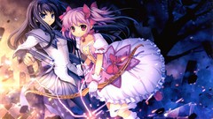 Weapons Guns dress pink hair long hair pink eyes anime girls 