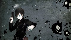 Weapons Guns glasses pistols blue eyes brunettes ao no exorcist 