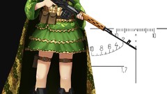 Weapons Guns headphones Anime scope camouflage blondes green 