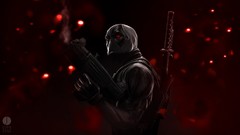 Weapons Guns Katana paintings shades science fiction digital 