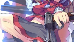 Weapons Guns red eyes pistols blue hair touhou purple eyes 