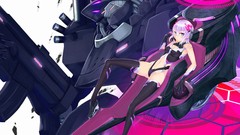 Weapons Guns Robots navel pilot gloves suit anime girls short 