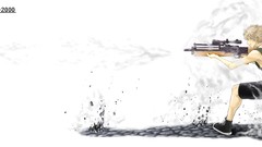 Weapons Guns smoke Anime blondes snipers male sniper rifles 