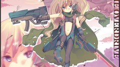 Weapons Guns Swords blondes anime girls blue eyes twintails 