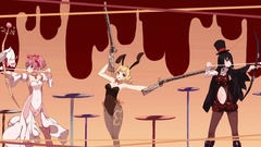 Weapons Guns Swords bows blondes pink hair anime girls 