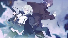 Weapons Guns white hair long hair anime girls short hair 