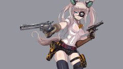 Weapons headphones Anime brown Magnum Revolver gloves pistols 