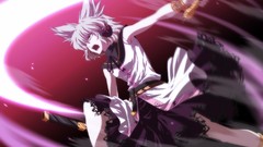 Weapons headphones Ribbons skirts anime girls yellow eyes 