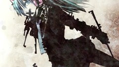 Weapons headphones tie gloves long hair blue eyes hatsune miku 