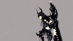 Weapons horns red eyes anime girls black rock shooter Black 