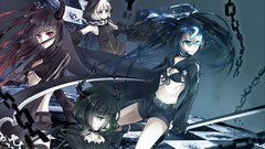 Weapons horns scars white hair red eyes Swords chains long hair 