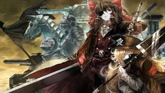 Weapons Horses Katana Army Flags hats armor military Swords 