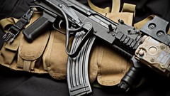 Weapons Kalashnikov machine gun eotech