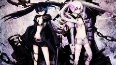 Weapons Katana Anime white hair chains long hair anime girls 