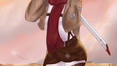 Weapons Katana blood Anime Swords badges anime girls uniforms 