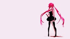 Weapons Katana blood dress white background Swords pink hair 