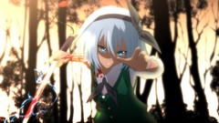 Weapons Katana blood Swords anime girls blue eyes short hair 