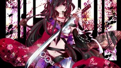 Weapons Katana dress anime girls
