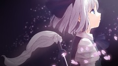 Weapons Katana dress black background Profile white hair Swords 