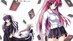 Weapons Katana dress white hair red eyes pink hair anime girls 