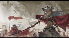 Weapons Katana pink eyes anime girls pixiv fantasia capes