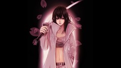 Weapons Katana Swords anime girls brunettes bandages beelzebub 