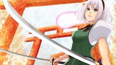 Weapons Katana Swords short hair konpaku youmu touhou video 