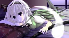 Weapons Katana Swords short hair konpaku youmu touhou video 