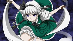 Weapons Katana Swords short hair konpaku youmu touhou video 