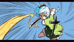 Weapons Katana Swords short hair konpaku youmu touhou video 