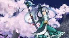 Weapons Katana Swords short hair konpaku youmu touhou video 