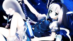 Weapons Katana Swords short hair konpaku youmu touhou video 