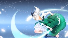 Weapons Katana Swords short hair konpaku youmu touhou video 