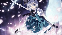 Weapons Katana white hair Swords short hair konpaku youmu 